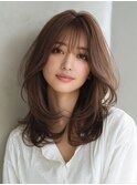 ☆オリーブグレーココアベージュ小顔クラゲヘアー/黒髪/髪質改善