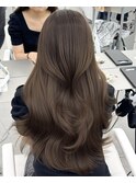 韓国ヘア　透明感カラー　オリーブベージュ