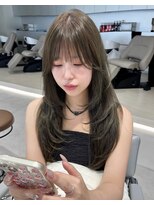 キーン 立川店(keen)&nbsp;【keen×kariya】ブリーチなしオリーブベージュ×レイヤーカット