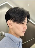 毛流れセンターパートニュアンスパーマカルマヘアメンズパーマ