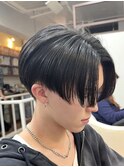 シースルーセンターパート/ラウンドマッシュ/ショート/メンズ