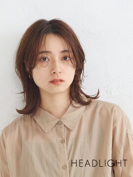 アーサスバイヘッドライト 秋田大町店(ursus by HEADLIGHT) 外ハネレイヤー#ミディアム#小顔似合わせカット#ダークアッシュ