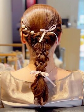 フォーエス(4S) 編み下ろし ~結婚式お呼ばれヘアアレンジ~