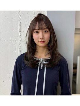 ノク 渋谷(nok) オリーブベージュレイヤーカット_ダークパープルミルクブラウン