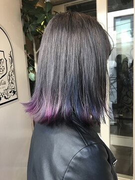 サロンドミルク 原宿(salon de MiLK) 原宿 グレージュマーブルカラー×タンバルモリボブ