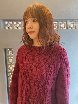 ヘア プロデュース キュオン(hair produce CUEON.) テラコッタカラー × ゆるウェーブ