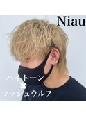 メンズブリーチカラーツイストスパイラルパーマメンズウルフ