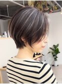 黒髪/グレーベージュ/レイヤーロング/前髪パーマ[西船橋/津田沼]