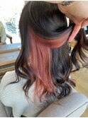 ピンクインナー×ロングスタイル