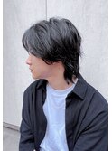 メンズショートヘアセンターパートアップバングパーマK20240530