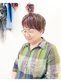 癖毛ツーブロックショート