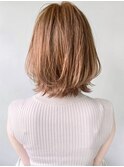 ホワイトグレージュレイヤーカット美髪斜めバング#217f0621