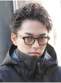 原宿ツイストスパイラルパーマメンズ短髪スパイキーショート30代