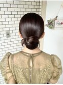タイトヘア カチモリヘア 金箔ヘア 参列ヘア お呼ばれヘア