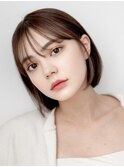 大船駅ショートヘア顔周りレイヤーボブオリーブベージュカラー◆