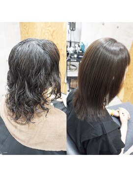 ヘアテリア リュウ 大塚(hair teria ryu) 縮毛矯正/髪質改善縮毛矯正/前髪縮毛矯正/表面ハーフ矯正