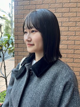 レンジシ オモテサンドウ(RENJISHI omotesando) 切りっぱなし/ボブ/オリーブカラー