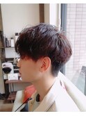 イメチェン レッドブラウン フェザーマッシュ♪