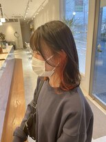 ソレカ(SORECA)&nbsp;【SORECA/ソレカ】外ハネミディアム×インナーカラーオレンジ