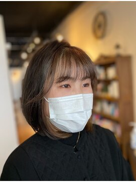 ルポル 大通店(rupolu) 顔周りにくっきりインナーのボブスタイル
