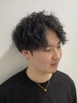 センターパート/ランダムウェーブ/パーマ/ツーブロック
