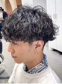 波巻きスパイラルパーマツーブロックツイストスパイラルパーマ