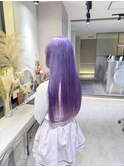 デザインカラー パープル×ピンク ケアブリーチ 原宿ハイトーン
