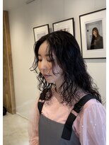 シアン 矢場町店(CYAN.)&nbsp;セミロング×黒髪ウェーブヘア