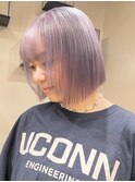 8989ラベンダーパープルハイトーンダブルカラーレイヤーボブ