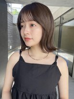 ガーデンヨコハマ(GARDEN YOKOHAMA) 切りっぱなしボブレイヤーカットオリーブベージュウェットヘア