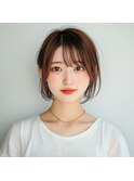 オレンジブラウンメニュアンスボブ