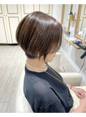 前髪なし前下がりショートボブ♪