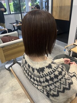 リンダ(LINDA) 切りっぱなしボブ/グレージュ/くすみブラウン[札幌美容室LINDA]