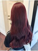 【白石】ブリーチなし/艶々チェリーレッド/暖色カラー/原宿