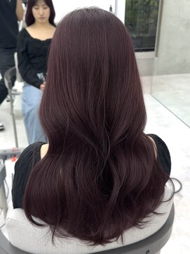 ビューブルー 亀戸錦糸町(VIEW BLUE) 美髪カールカシスピンク韓国レイヤーロングセミディ顔周り前髪