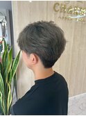 ブルーアッシュ、フェザーパーマ風セット