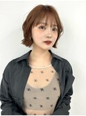 ☆ヌーディカラー/小顔ヘア/大人ボブ/前下がりレイヤーボブ