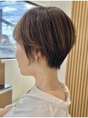 ショートボブ◎細めハイライト/マニッシュ☆30代40代50代