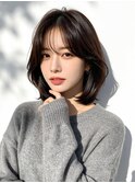 バタフライカット韓国風前髮くびれショートくるみちゃんヘア50代