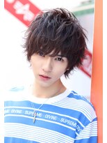 ネイビー(NAVY)&nbsp;【好感度・爽やか】ショートウルフ×エアリーカールムーブ