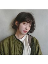 ロンド(RONND)&nbsp;切りっぱなしラフボブ×暗髪カラー