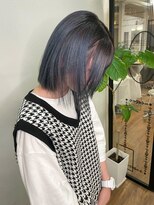 ジェム(GEM) ペールブルー/ネイビー/切りっぱなしボブ