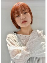 ユノ(juno) 【juno】サイドマッシュレイヤーミニボブ♪ピンクオレンジ