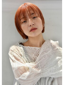 ユノ(juno) 【juno】サイドマッシュレイヤーミニボブ♪ピンクオレンジ