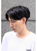 ツーブロックショート刈り上げショートスーツ短髪センターパート