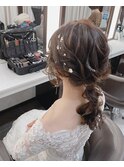 花嫁 編みおろし ゆるふわ 金箔【アレンジ ヘアセット 立川】