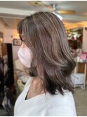 20代30代40代大人可愛いハイライトブラウンベージュアッシュ