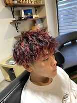 ヘアーシェルターフォーメン(Hair Shelter for men)&nbsp;ツイスパ赤メッシュ