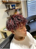 ツイスパ赤メッシュ