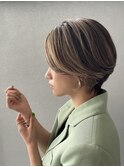 大人可愛い20代30代40代前下がりハンサムショート